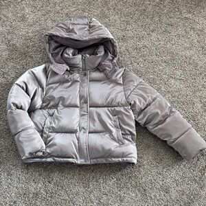Forever 21 Women's Silver Puffer Jacket